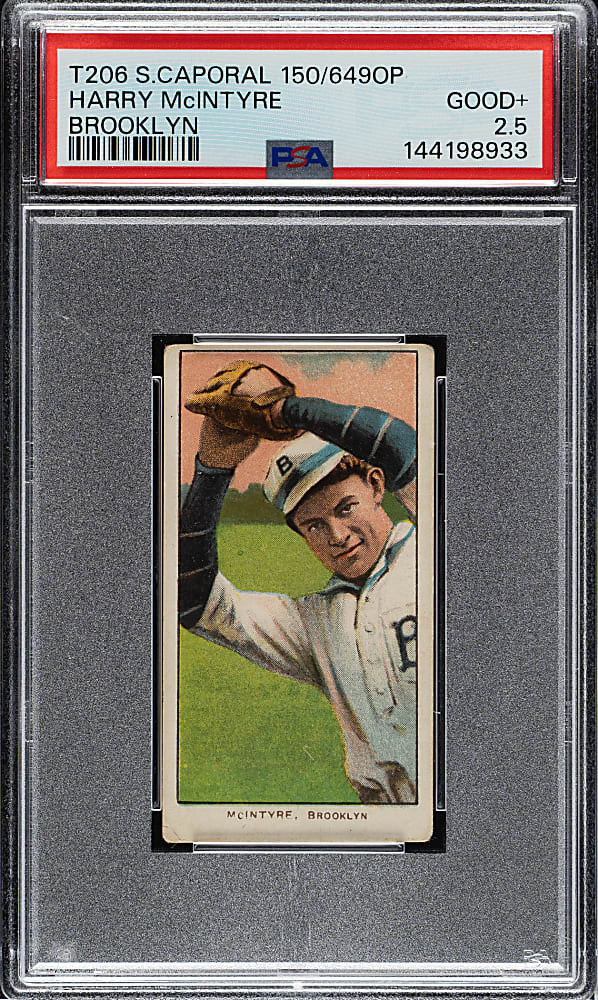 1909-1911 T206 White Border Harry McIntyre Brooklyn PSA GOOD+ 2.5