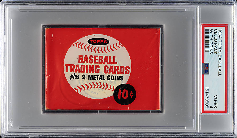 1964 Topps Fifth Series Unopened Cello Pack PSA VG-EX 4