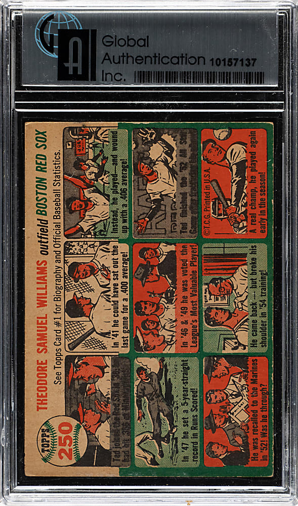1954 Topps #250 Ted Williams GAI NM 7