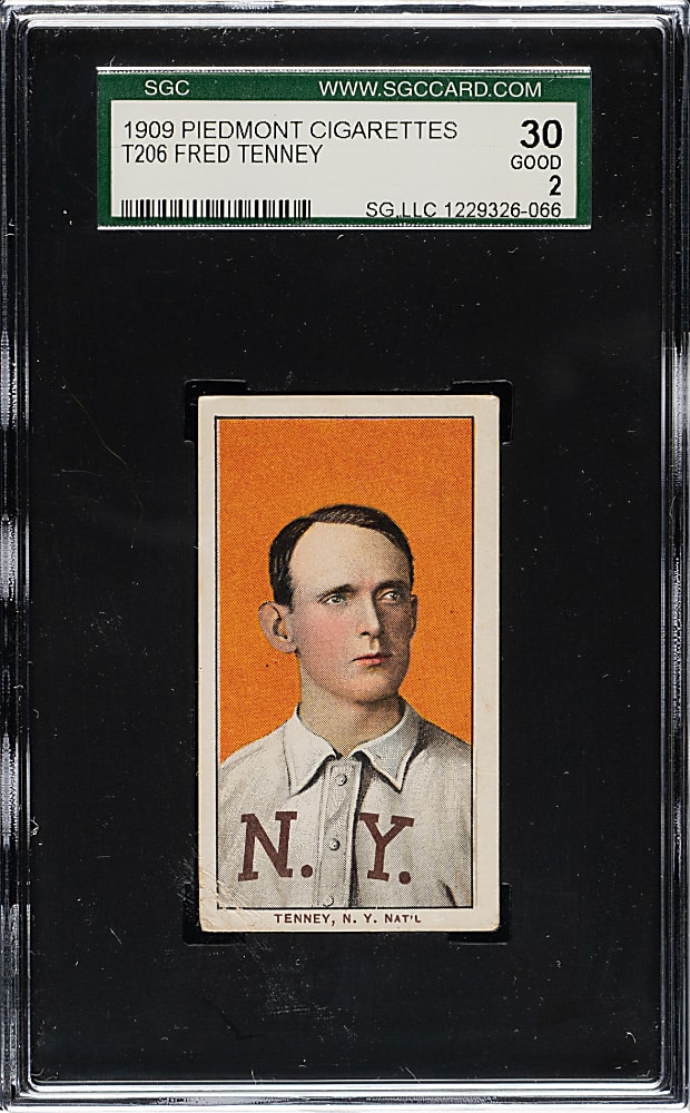 1909-1911 T206 White Border Fred Tenney SGC GOOD 30
