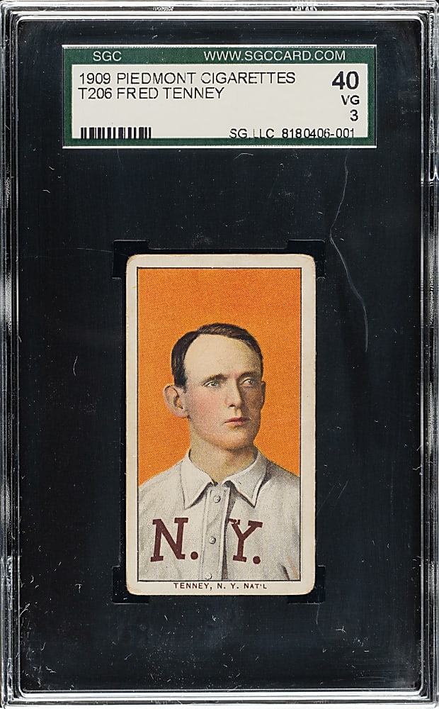 1909-1911 T206 White Border Fred Tenney SGC VG 40