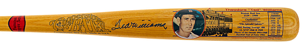 Ted Williams Signed Cooperstown Bat - JSA