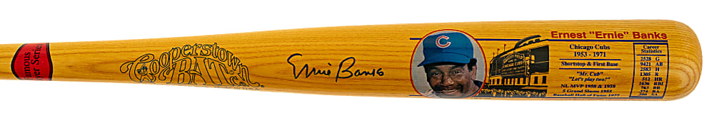 Ernie Banks Signed Cooperstown Bat - JSA