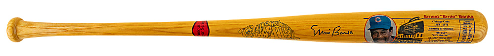Ernie Banks Signed Cooperstown Bat - JSA
