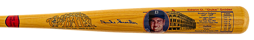 Duke Snider Signed Cooperstown Bat - JSA