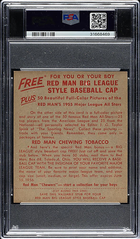 1955 Red Man Tobacco #AL-9 Irv Noren PSA EX-MT 6