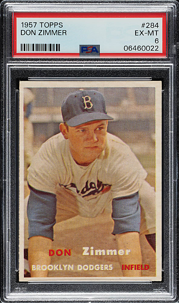 1957 Topps #284 Don Zimmer PSA EX-MT 6