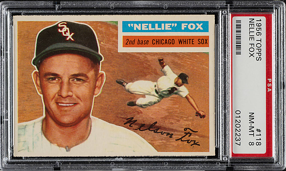 1956 Topps #118 Nellie Fox Gray Back PSA NM-MT 8