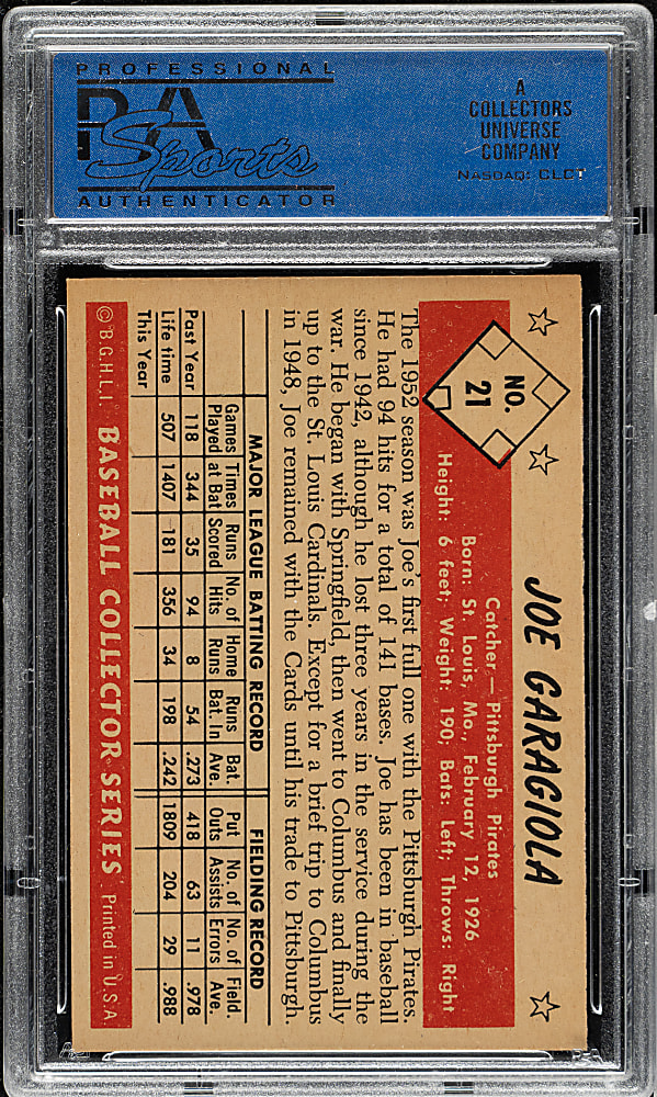 1953 Bowman Color #21 Joe Garagiola PSA NM-MT 8