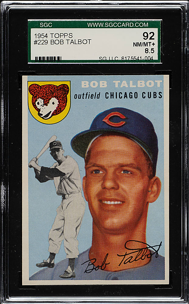 1954 Topps #229 Bob Talbot SGC NM/MT+ 92
