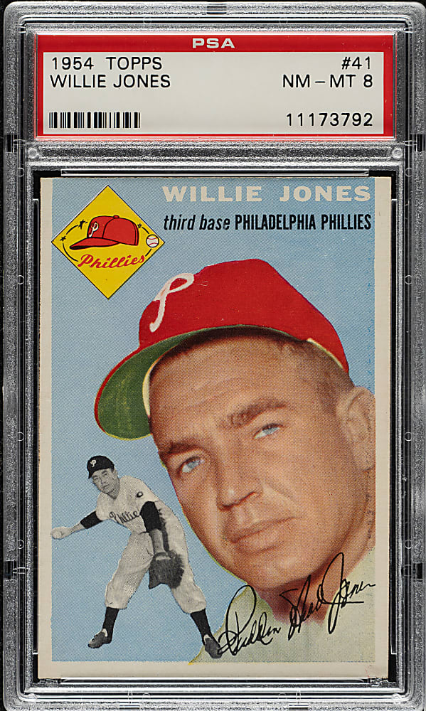 1954 Topps #41 Willie Jones PSA NM-MT 8