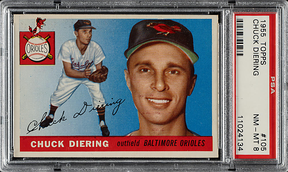 1955 Topps #105 Chuck Diering PSA NM-MT 8