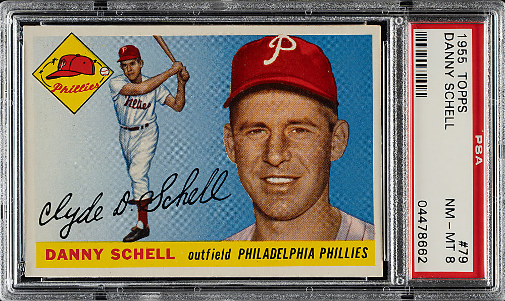 1955 Topps #79 Danny Schell PSA NM-MT 8