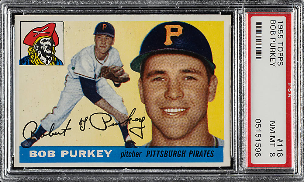 1955 Topps #118 Bob Purkey PSA NM-MT 8