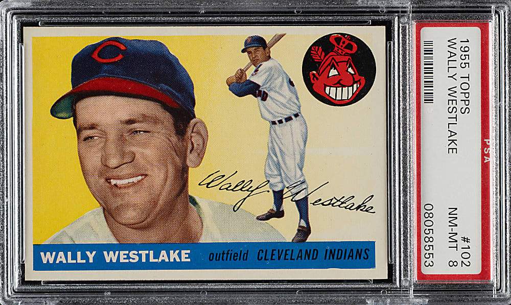 1955 Topps #102 Wally Westlake PSA NM-MT 8