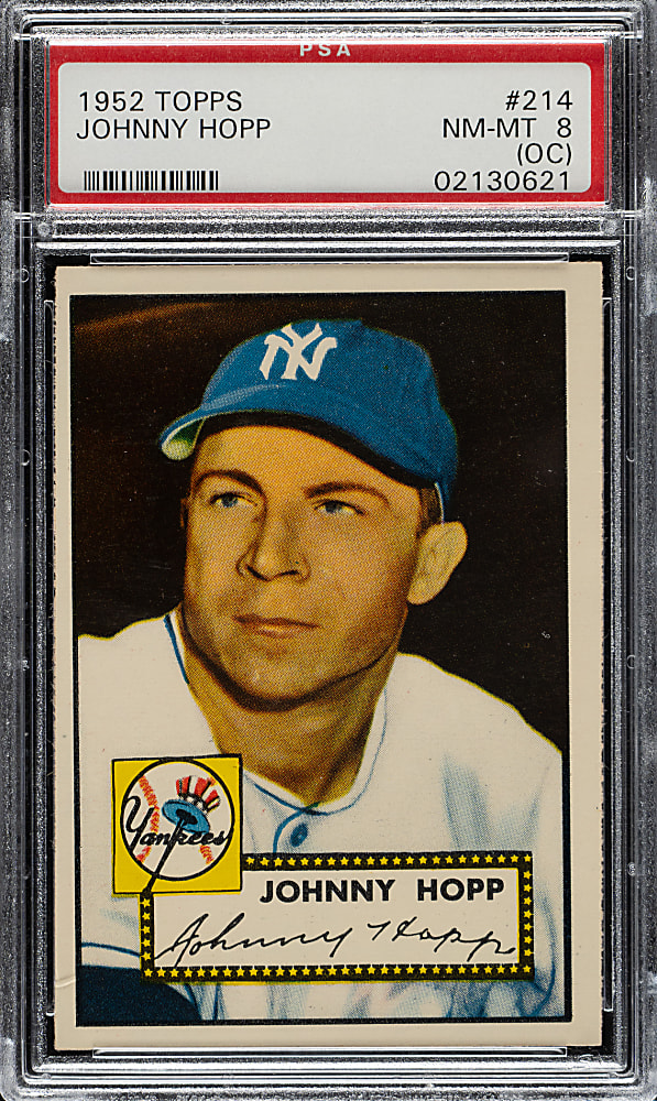 1952 Topps #214 Johnny Hopp PSA NM-MT 8 (OC)
