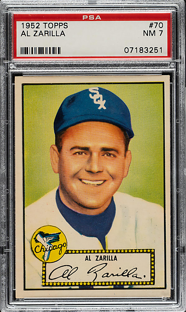 1952 Topps #70 Al Zarilla PSA NM 7