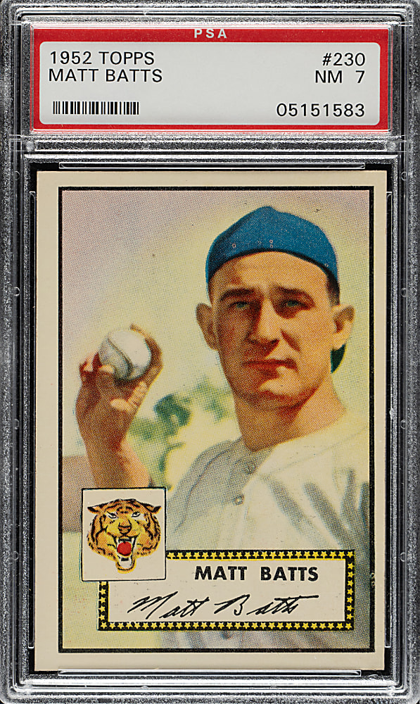 1952 Topps #230 Matt Batts PSA NM 7