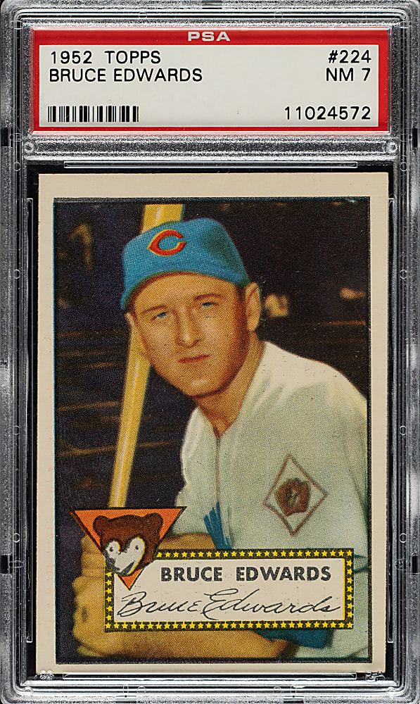 1952 Topps #224 Bruce Edwards PSA NM 7