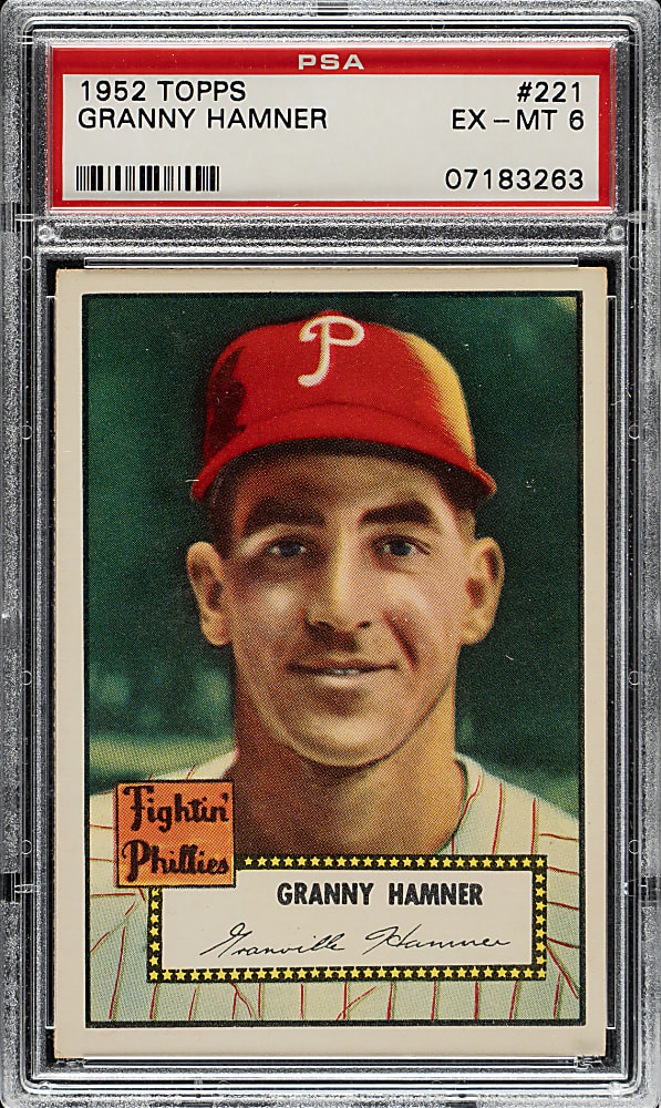 1952 Topps #221 Granny Hamner PSA EX-MT 6