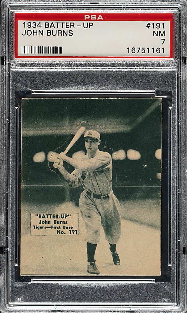 1934-1936 R318 Batter-Up #191 John Burns PSA NM 7