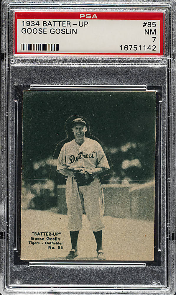 1934-1936 R318 Batter-Up #85 Goose Goslin PSA NM 7