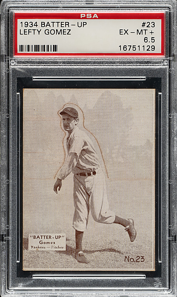 1934-1936 R318 Batter-Up #23 Lefty Gomez PSA EX-MT+ 6.5