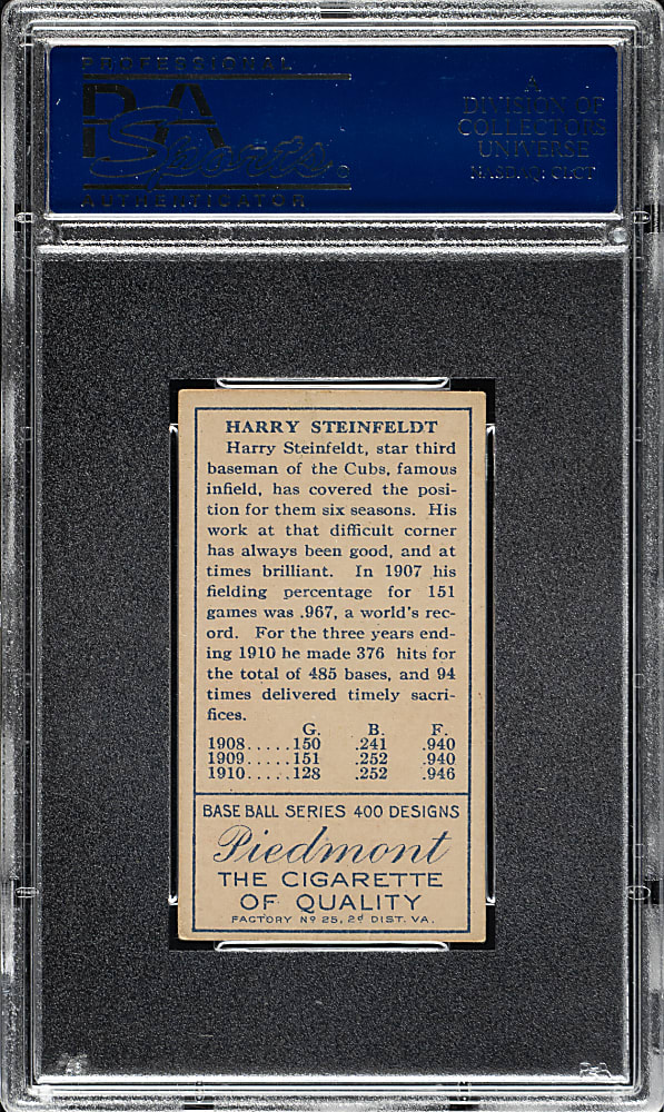 1911 T205 Gold Border Harry Steinfeldt PSA EX 5
