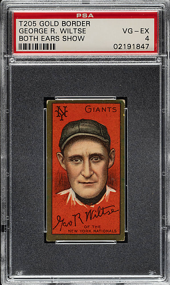 1911 T205 Gold Border George Wiltse Both Ears Show PSA VG-EX 4