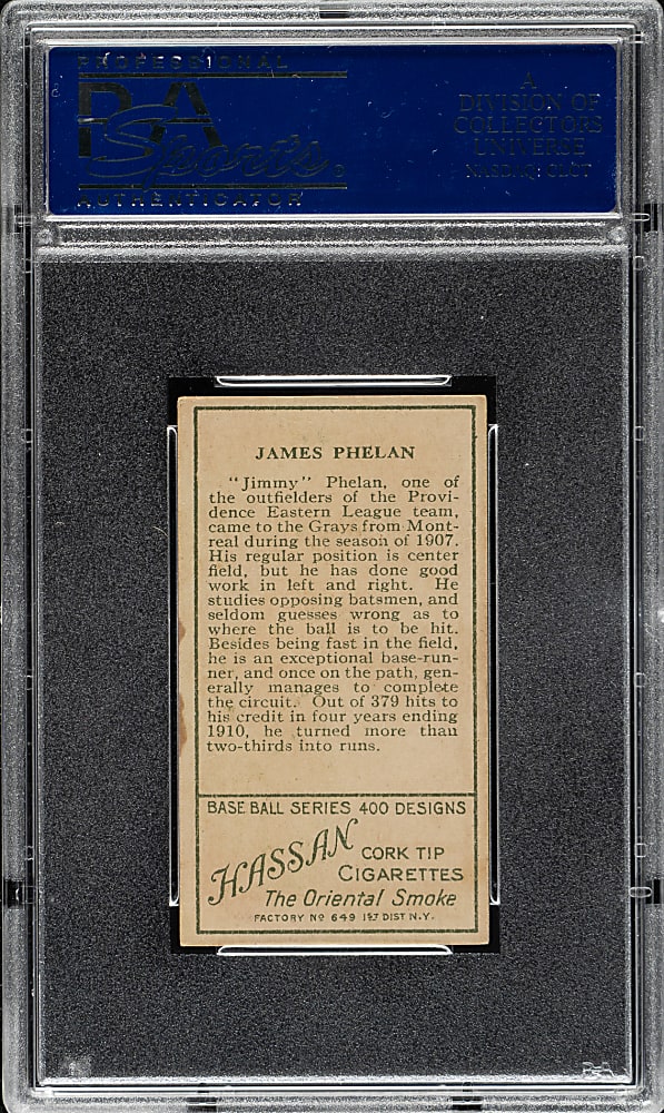 1911 T205 Gold Border Jimmy Phelan Minor Leaguer PSA EX 5