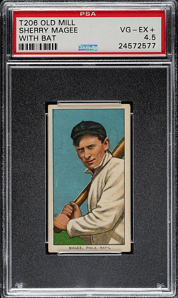 1909-1911 T206 White Border Sherry Magee with Bat PSA VG-EX+ 4.5 - Old Mill Back