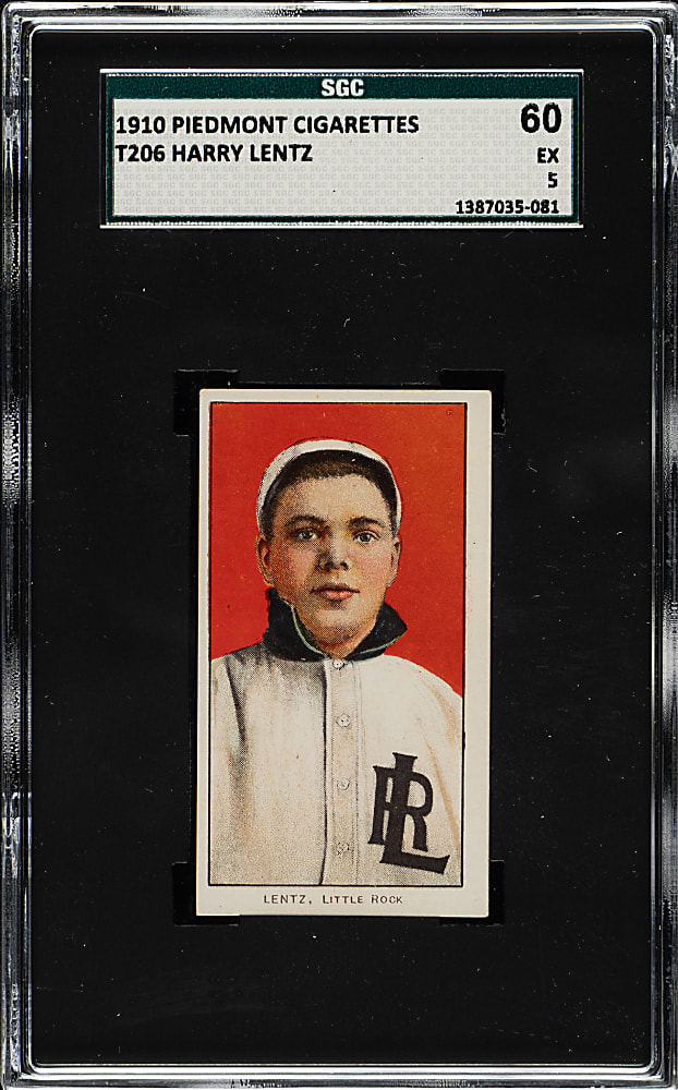 1909-1911 T206 White Border Harry Lentz Southern Leaguer SGC EX 60