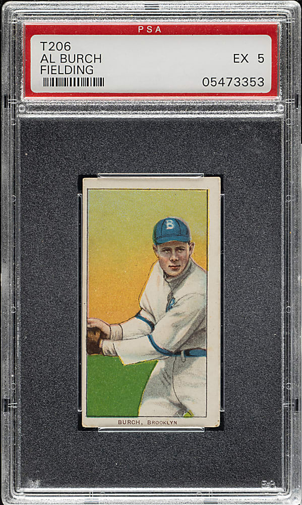 1909-1911 T206 White Border Al Burch Fielding PSA EX 5