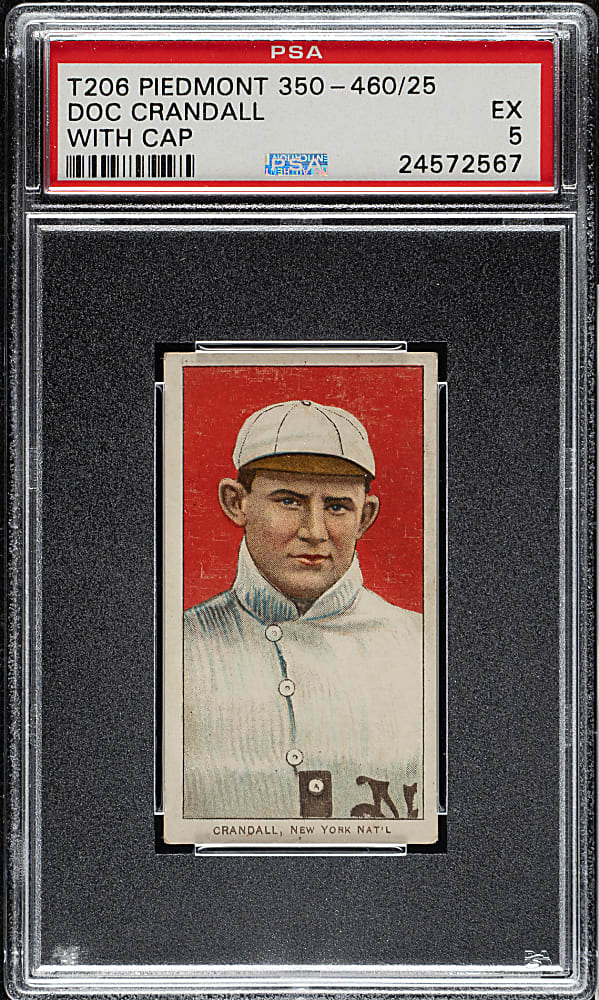 1909-1911 T206 White Border Doc Crandall Portrait with Cap PSA EX 5