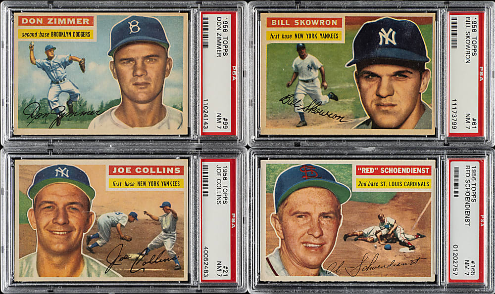 1956 Topps PSA NM 7 Collection (15) Including Red Schoendienst