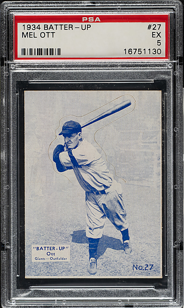 1934-1936 R318 Batter-Up #27 Mel Ott PSA EX 5