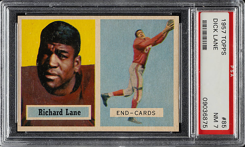 1957 Topps Football #85 Dick Lane Rookie PSA NM 7