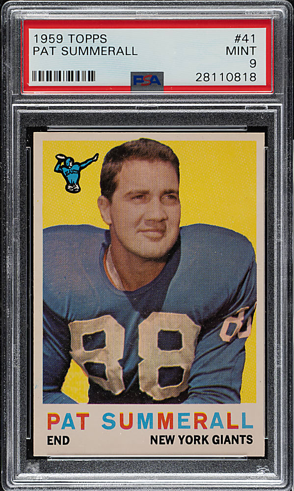 1959 Topps Football #41 Pat Summerall PSA MINT 9