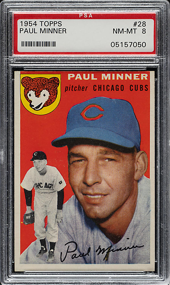 1954 Topps #28 Paul Minner PSA NM-MT 8
