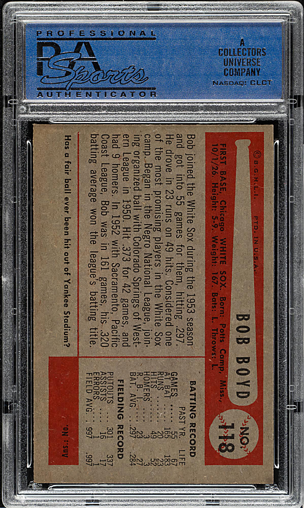 1954 Bowman #118 Robert R. Boyd PSA NM-MT 8