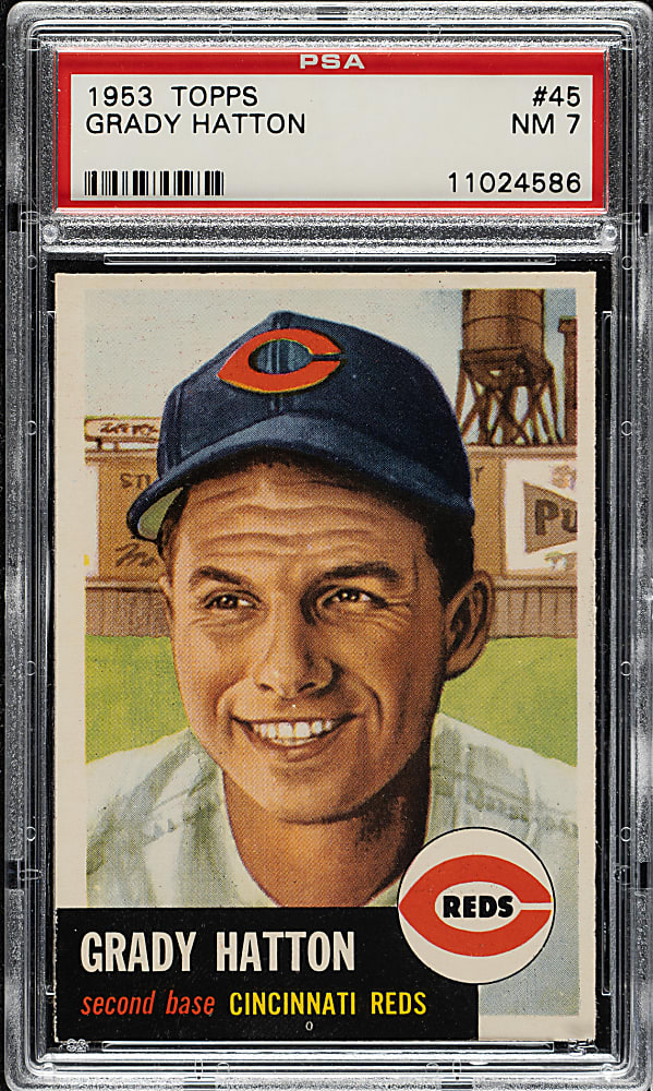 1953 Topps #45 Grady Hatton PSA NM 7