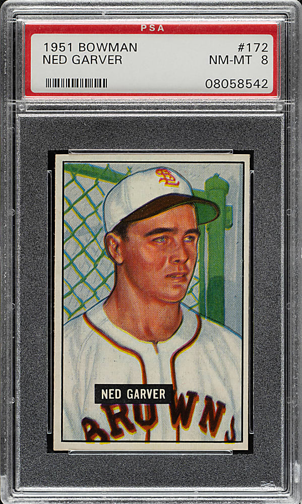 1951 Bowman #172 Ned Garver PSA NM-MT 8