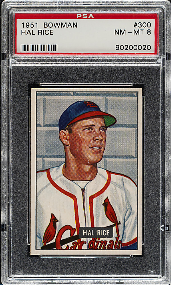 1951 Bowman #300 Hal Rice PSA NM-MT 8