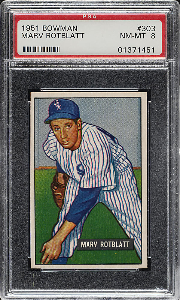 1951 Bowman #303 Marv Rotblatt PSA NM-MT 8