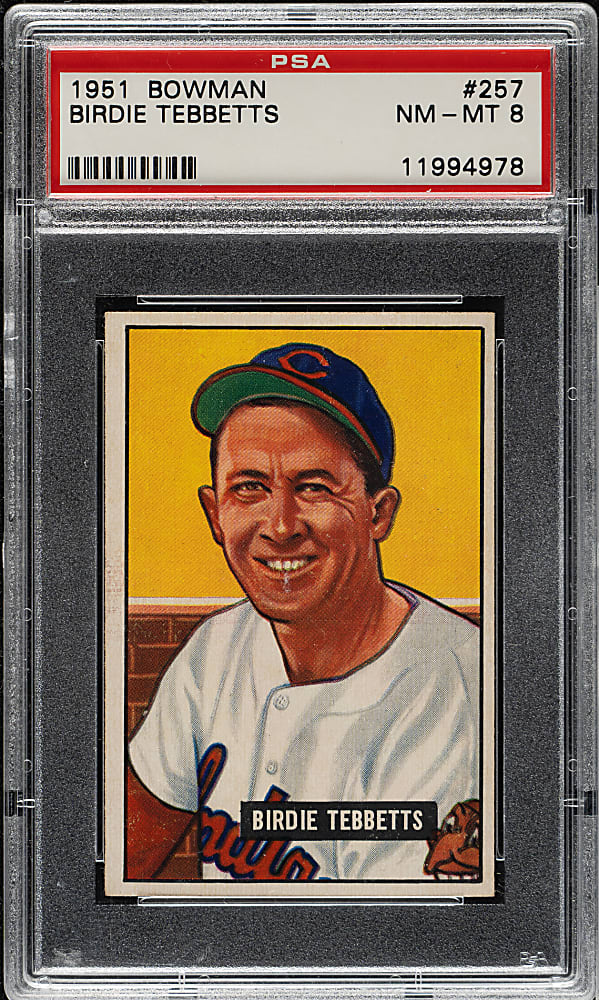 1951 Bowman #257 Birdie Tebbetts Rookie PSA NM-MT 8