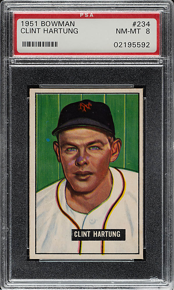 1951 Bowman #234 Clint Hartung PSA NM-MT 8