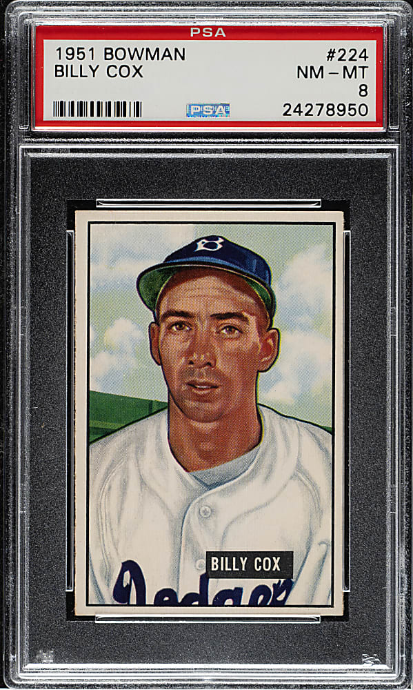 1951 Bowman #224 Billy Cox PSA NM-MT 8