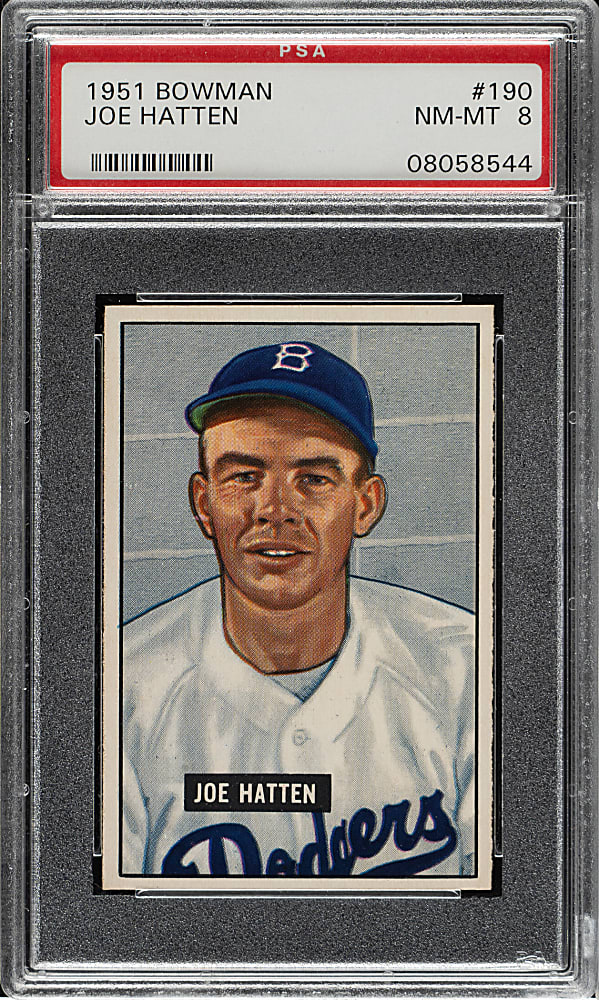 1951 Bowman #190 Joe Hatten PSA NM-MT 8