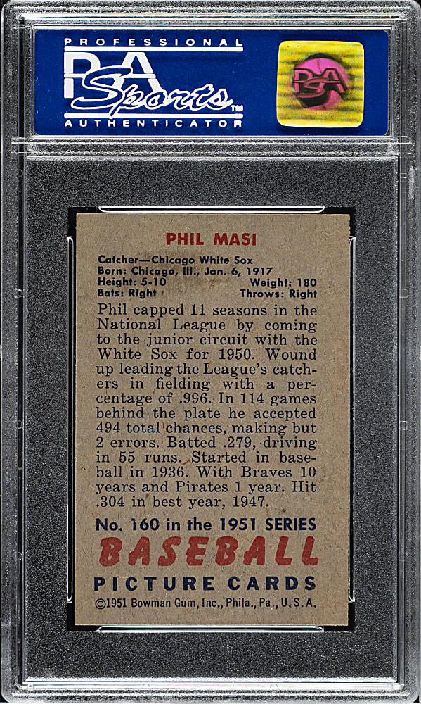 1951 Bowman #160 Phil Masi PSA NM-MT 8