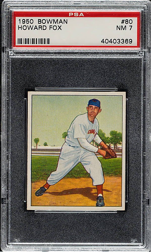 1950 Bowman #80 Howard Fox PSA NM 7